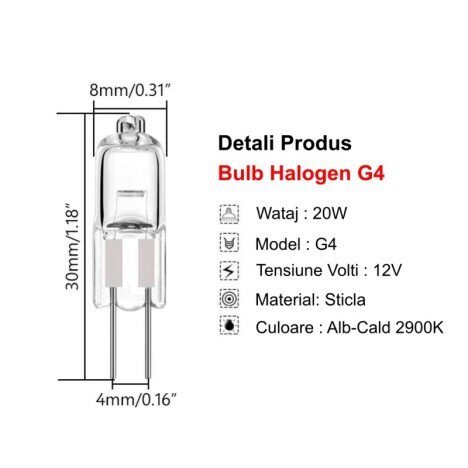 BEC HALOGEN BULB G4 ,12V - 20W